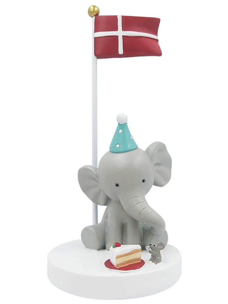 Bordflag Elefant Med Mus Og Kage