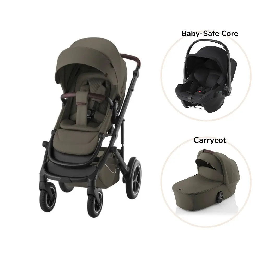 Britax Römer Smile 5z Lux Kombivogn Og Baby-safe Core Autostol Urban Olive Space Black
