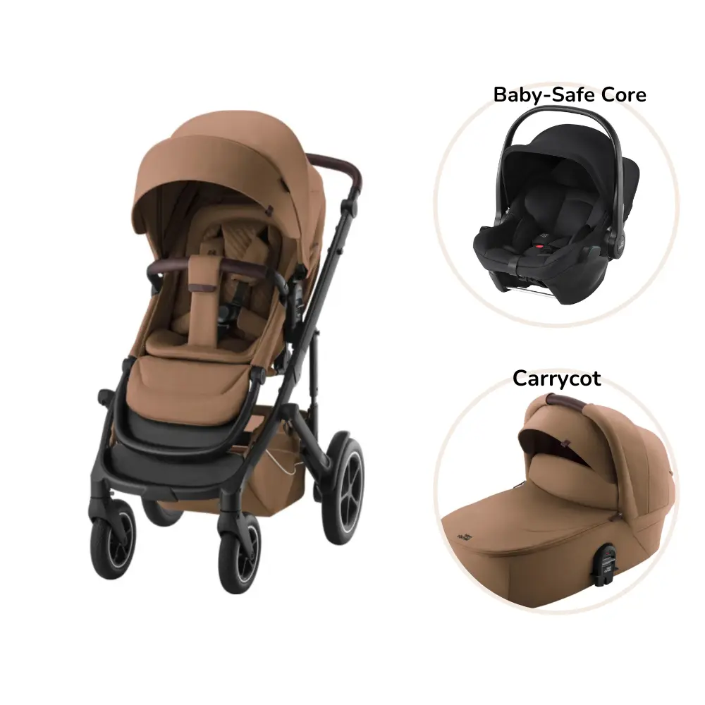 Britax Römer Smile 5z Lux Kombivogn Og Baby-safe Core Autostol Warm Caramel Space Black