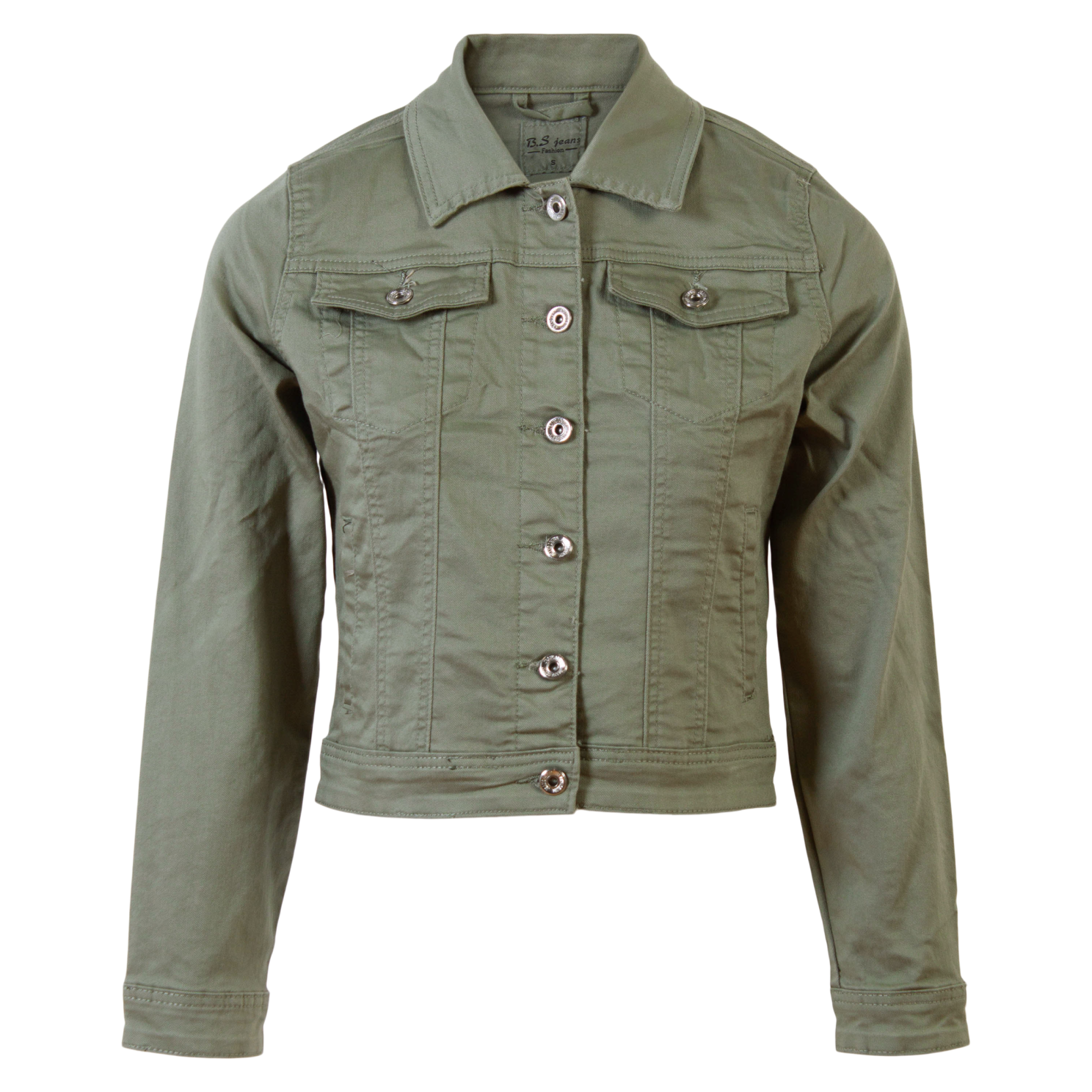Bs Jeans Dame Denimjakke Plus Size Khaki