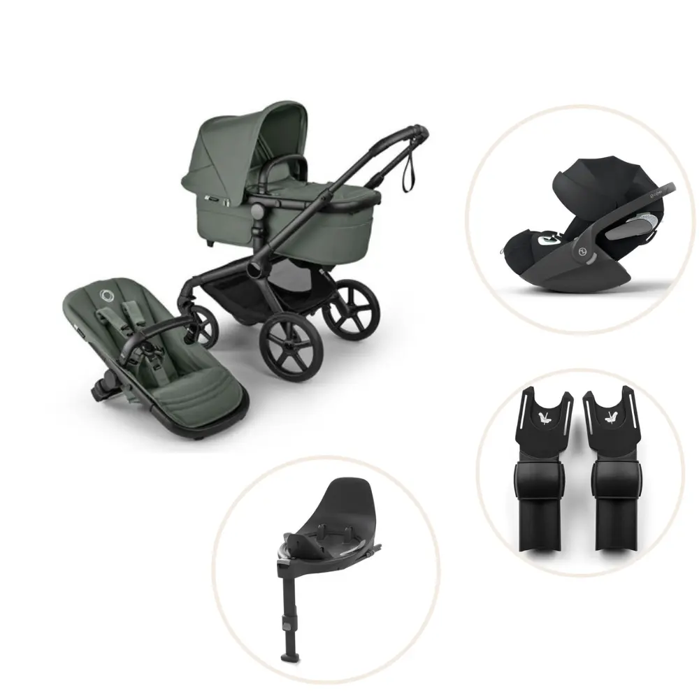 Bugaboo Fox Renew Kombivogn Inkl Cloud Plus Autostol Base Og Adapter Forest Green Black