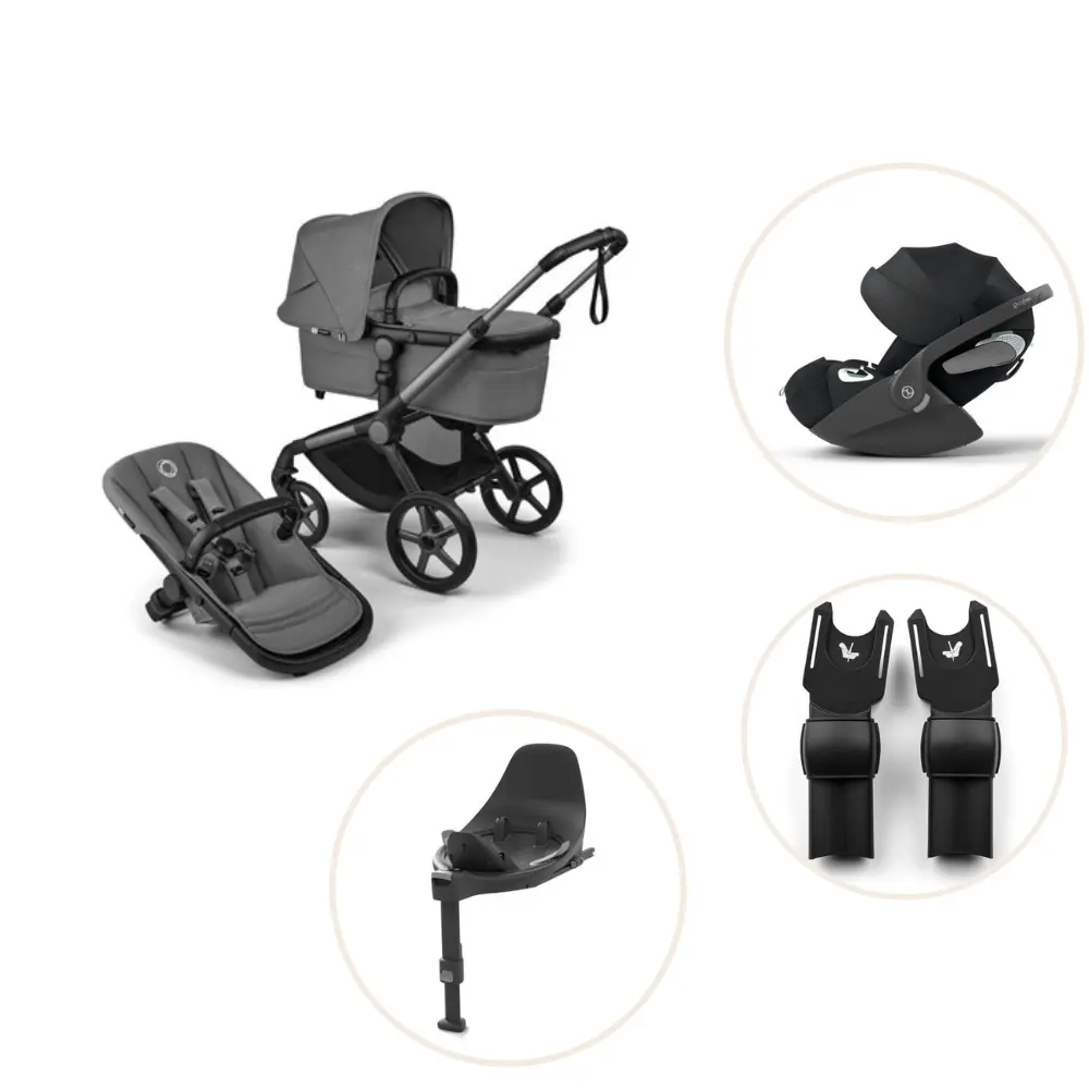 Bugaboo Fox Renew Kombivogn Inkl Cloud Plus Autostol Base Og Adapter Moon Grey Graphite
