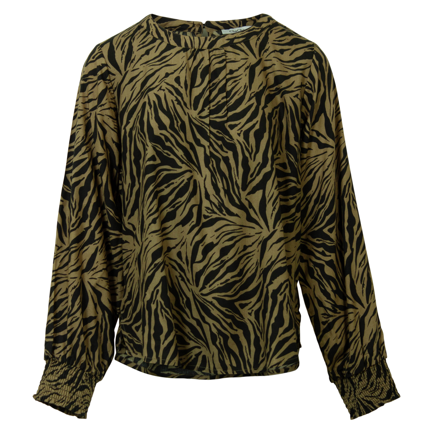 Chacha Dame Bluse Print   Khaki