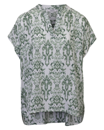 Chacha Dame Kortærmet Bluse Green Combo
