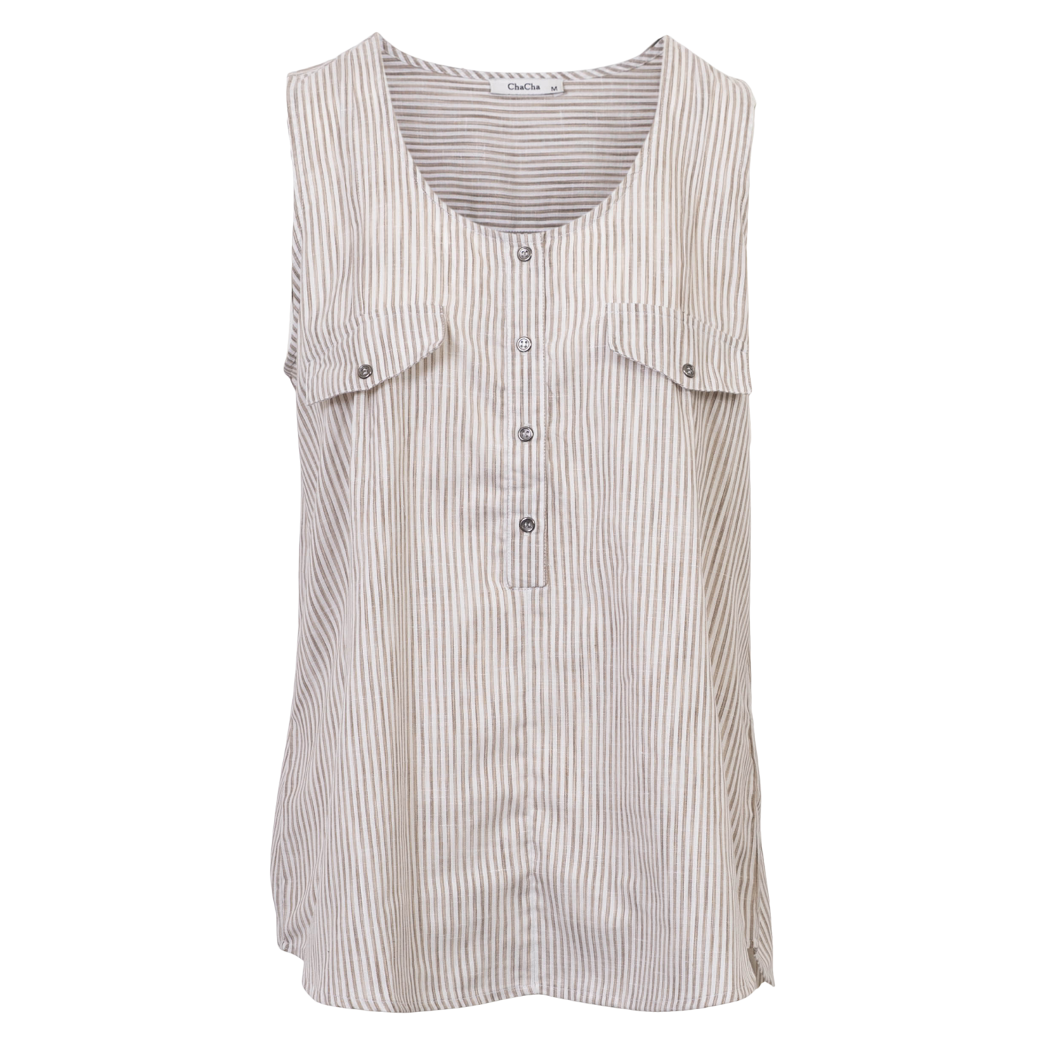 Chacha Dame Top Beige Stripe