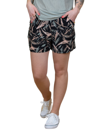 Crossbow Dame Shorts Sort Rosa Print