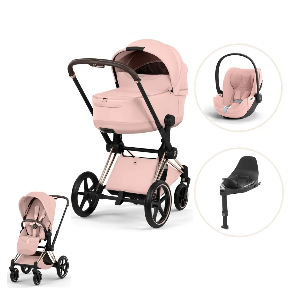 Cybex Priam Style Kombivogn Inkl Cloud Plus Og Base Peach Pink Rosegold