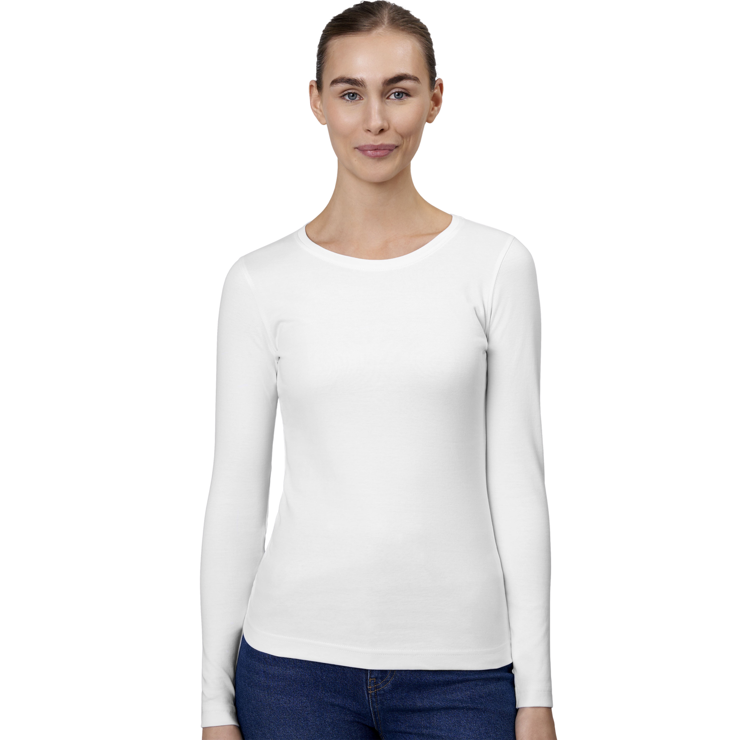 Id Interlock Dame Langærmet  -shirt Hvid