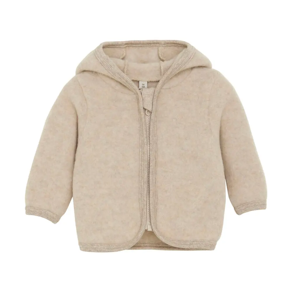 Jakke ører Uld Fleece Camel Melange 56