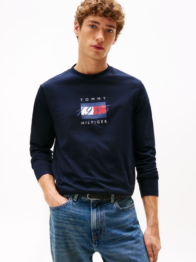 Linear Flag Graphic Ls Tee