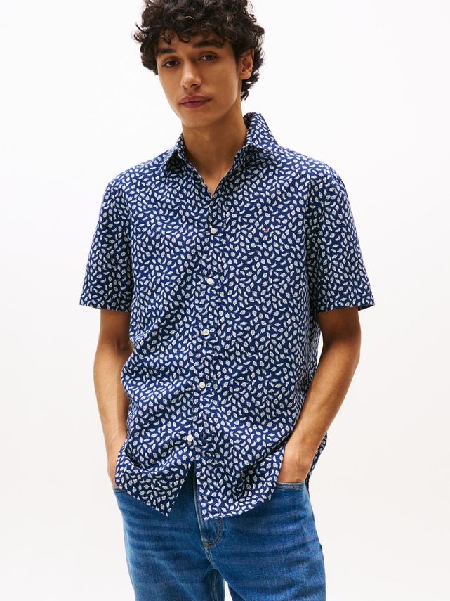 Linen Blend Aop Ss Rf Shirt