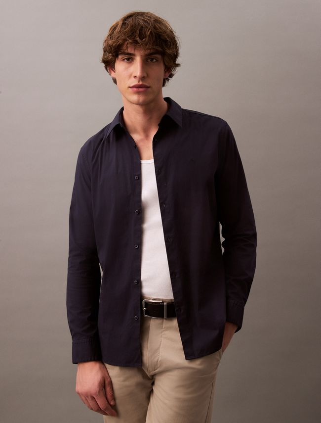 Ls Solid Stretch Slim Shirt