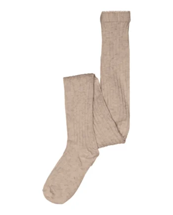 Mp Denmark Basic Rib Strømpebukser Light Brown Melange 90