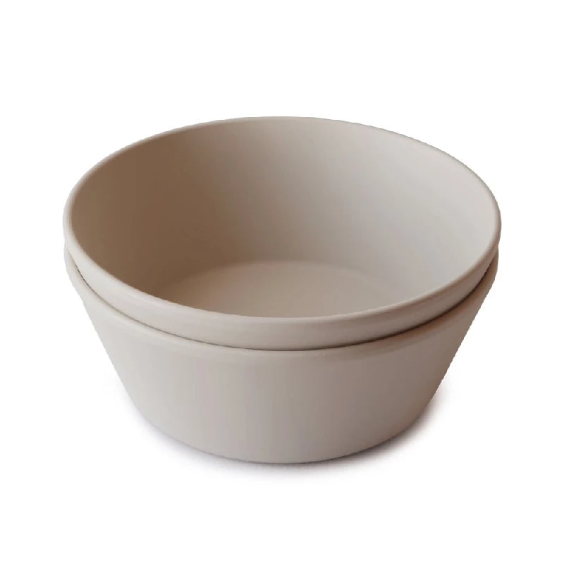 Mushie Dinner Bowl Round Vanilla