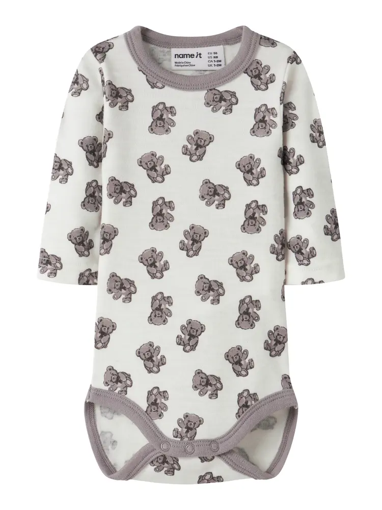Name It Willu Uld Langærmet Body Snow White 86