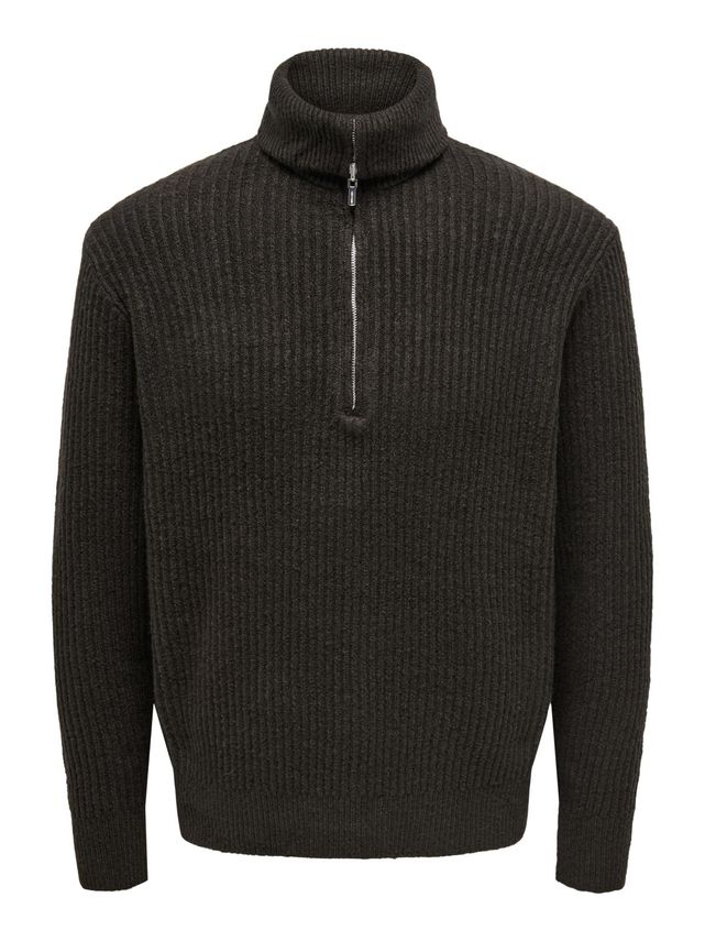 Onsframe Rlx Ls     Zip High Neck