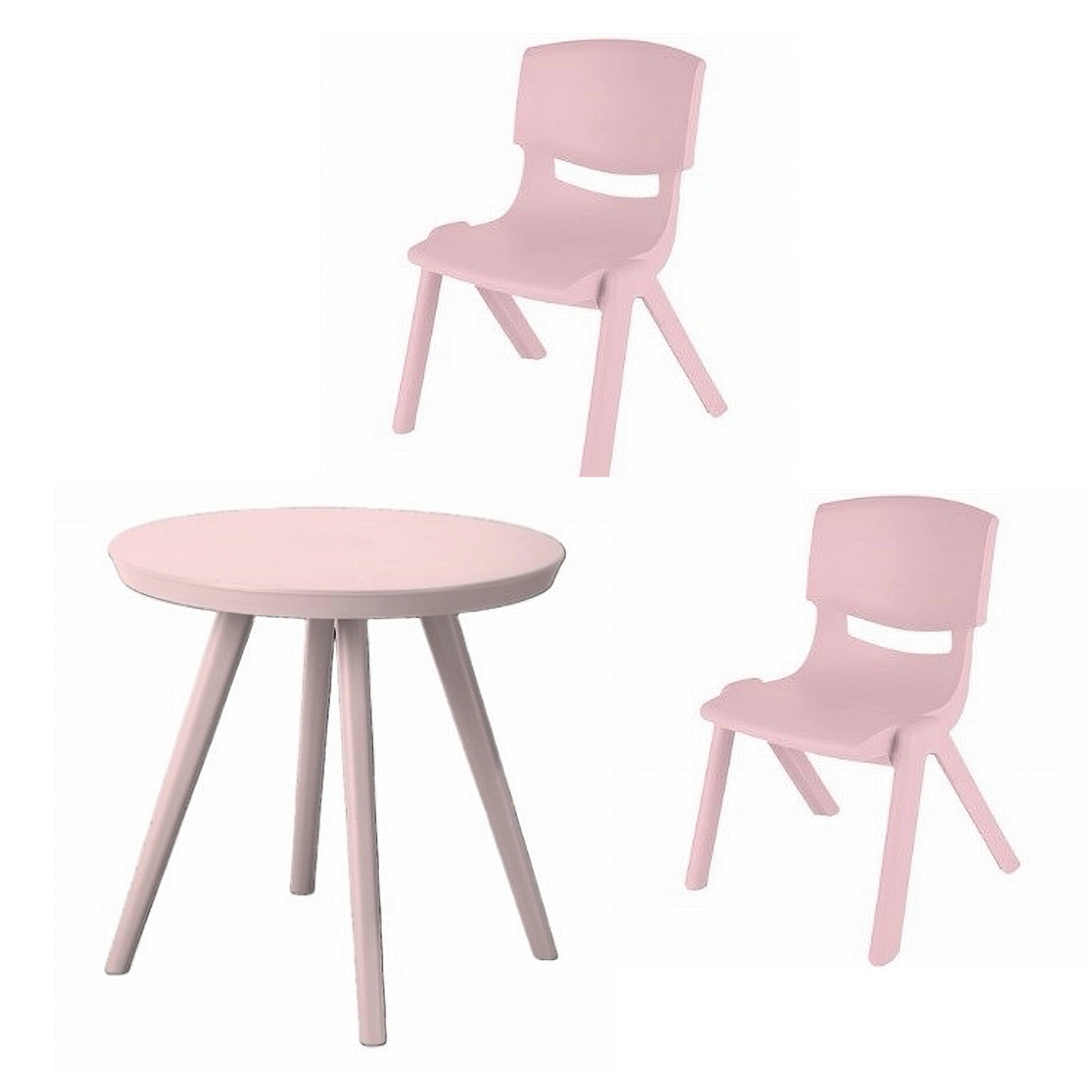 Oscar Møbelsæt  Bord     Stole Pink Eller Blå Pastel Pink   Pastel Pink   Pastel Pink