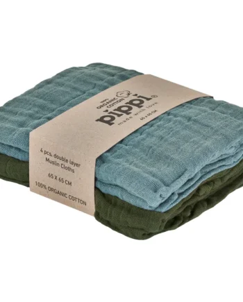 Pippi økologisk Stofble  -pak 65x65 Cm Blå Grøn