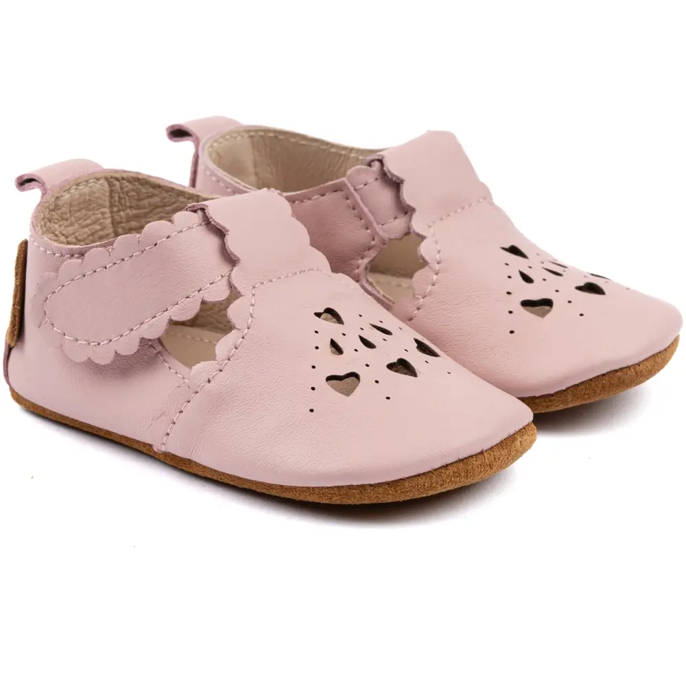 Prewalker Læder Sandal Hjerte Adobe Rose 36-48 Mdr