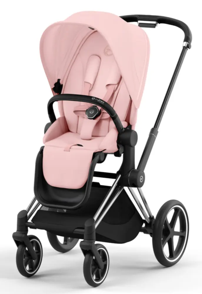 Priam Klapvogn Peach Pink Chrome Black