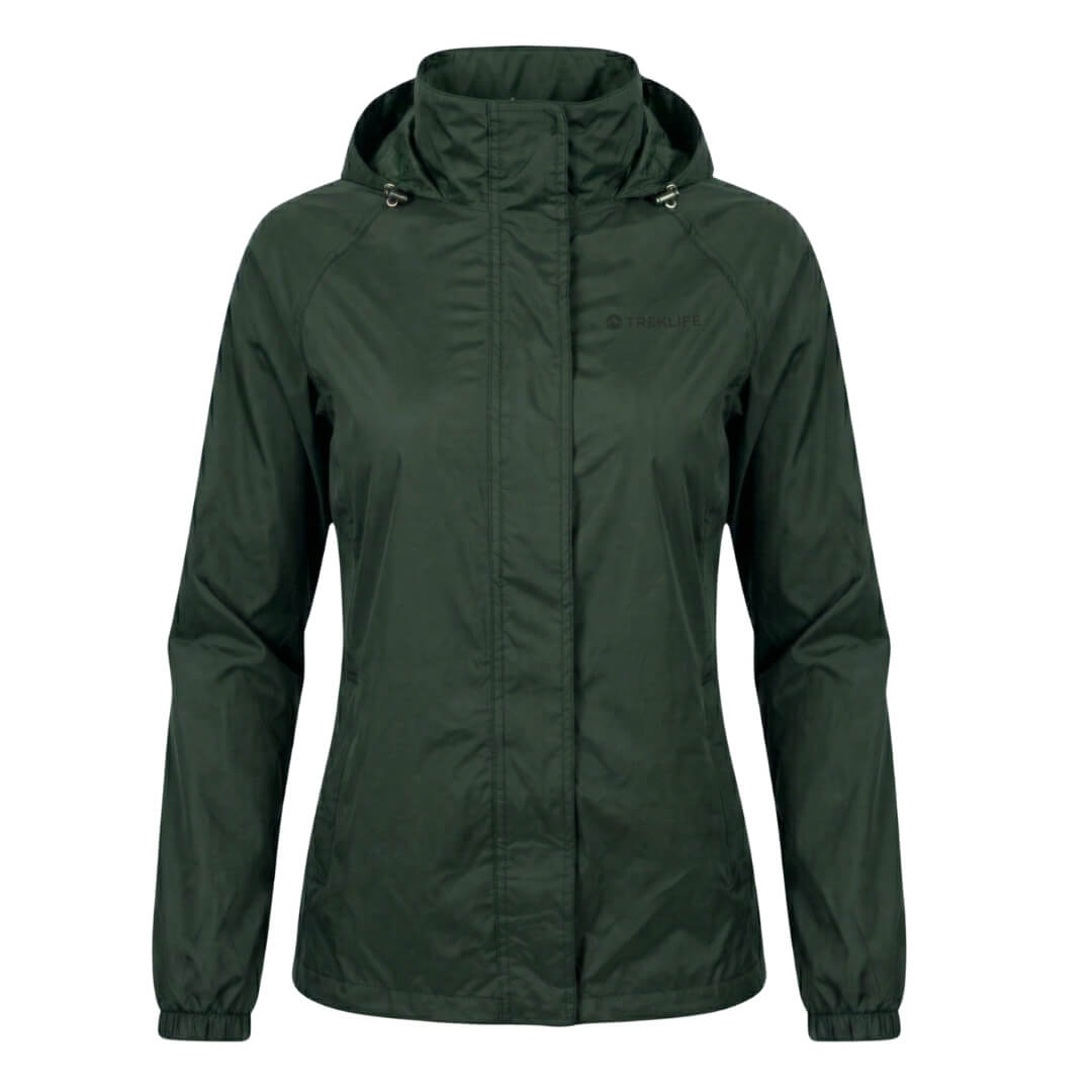 Regnjakke Dame Treklife Rain Packaway Grøn