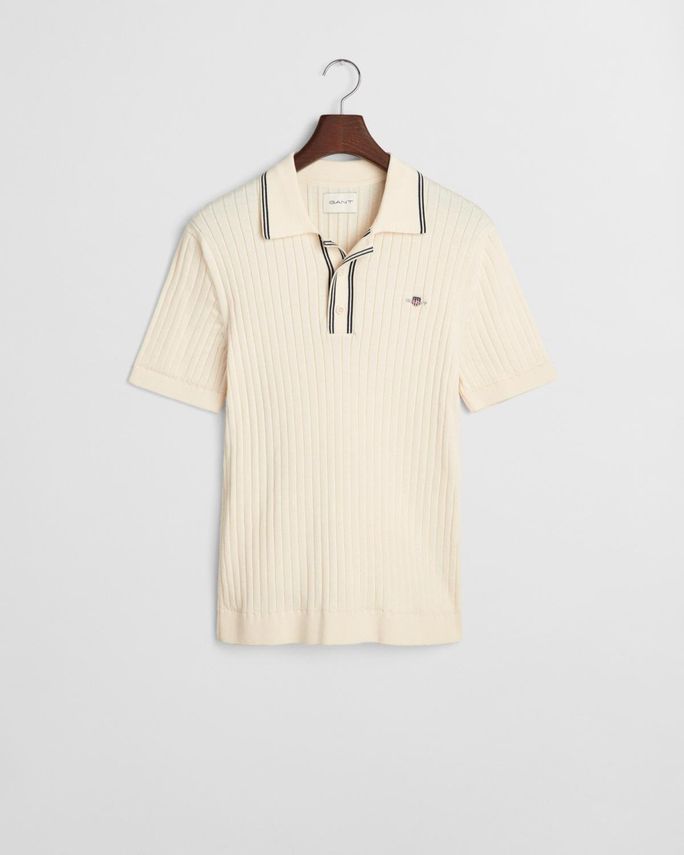 Ribbed Cotton Ss Polo