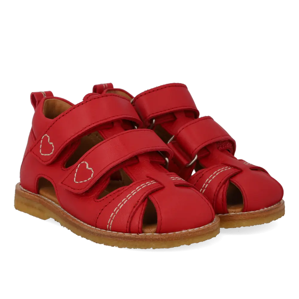 Sandal    Hjerte Broderi Red 23