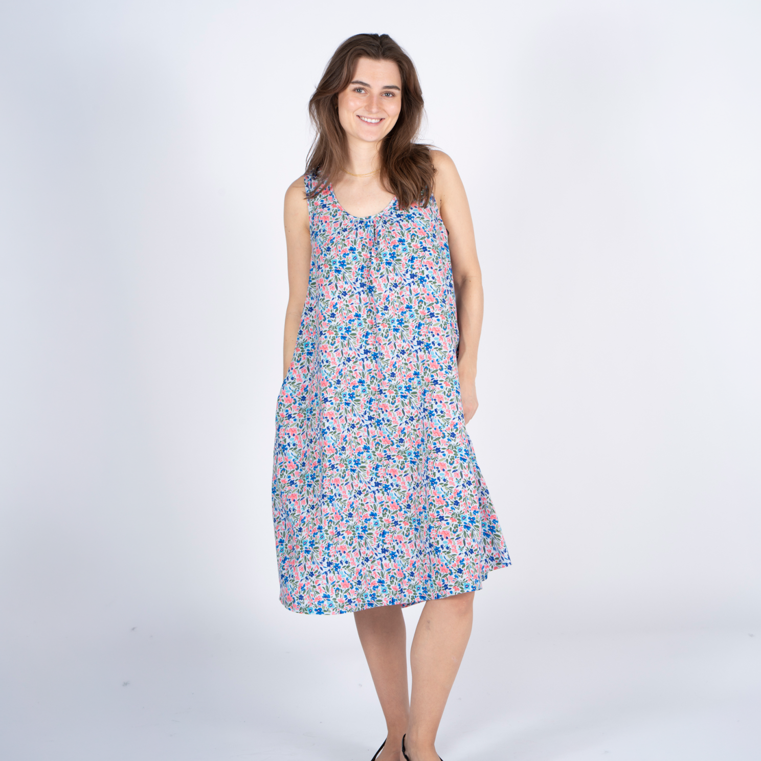 Sasia Dame Kjole Cashmere Blue