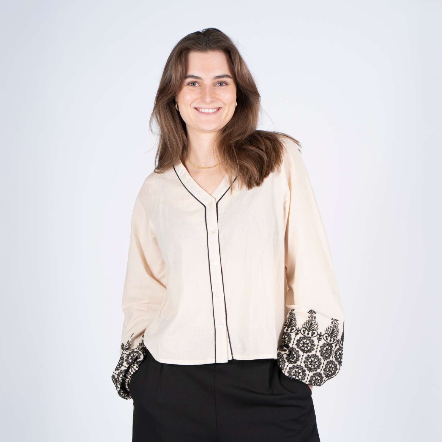 Sasia Dame Skjorte Sandshell Beige