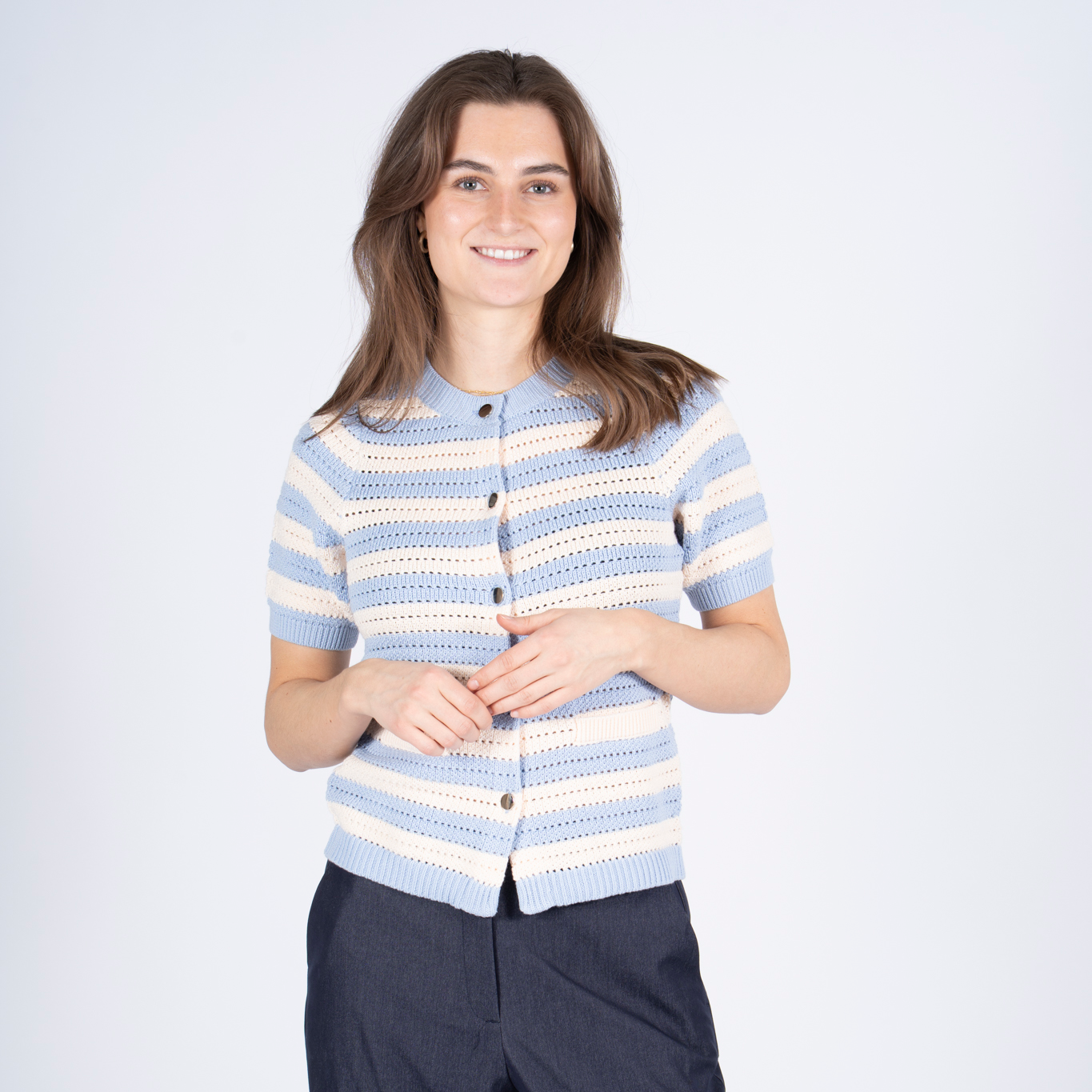 Sasia Mina Dame Cardigan Cashmere Blue