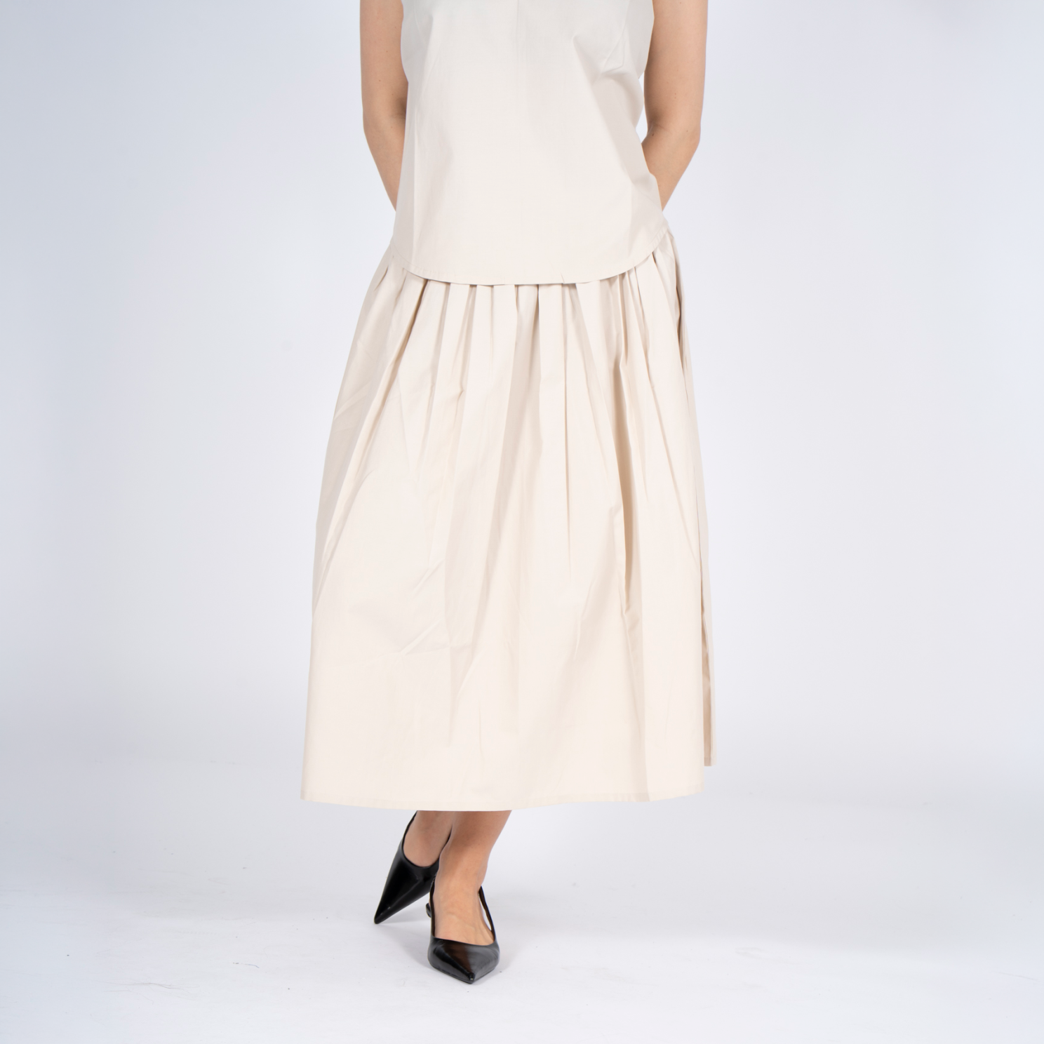 Sasia Poppy Dame Nederdel Sandshell Beige