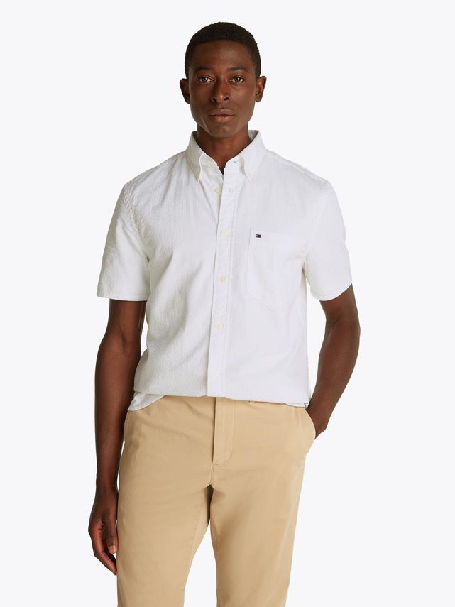 Seersucker Solid Ss Rf  Shirt