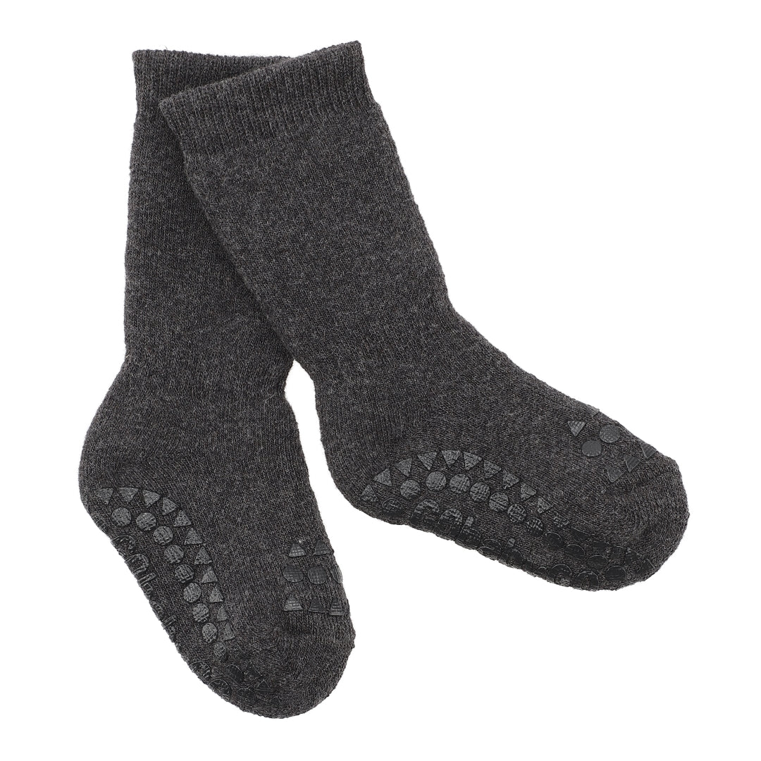 Skridsikre Strømper Tyk Bomuld Dark Grey  -12 Mdr