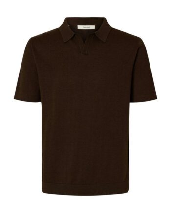 Slhmattis Ss Linen Blend Open Polo