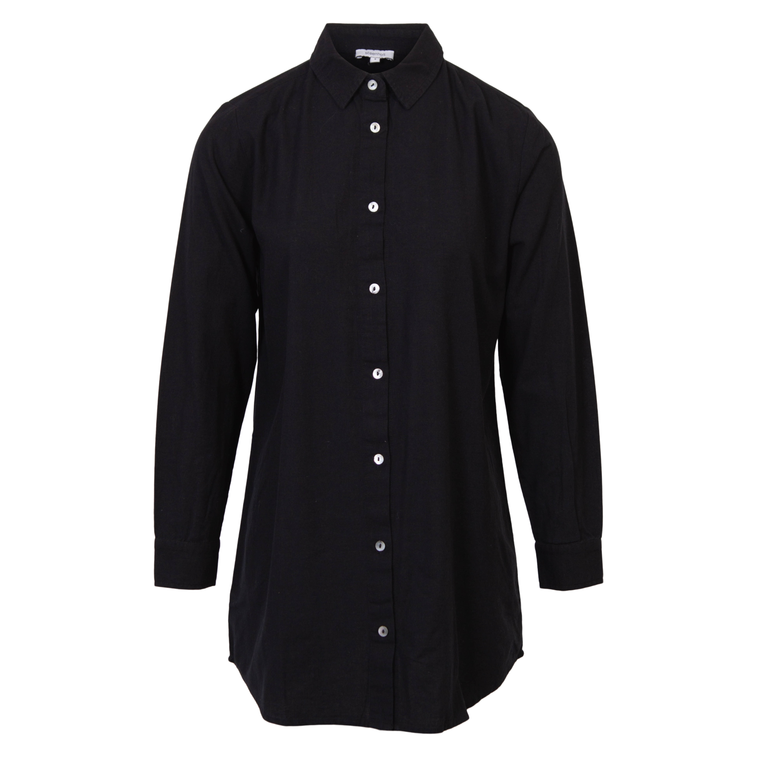 Steenholt Linett Dame Skjorte Hørmix Plus Size Black 54
