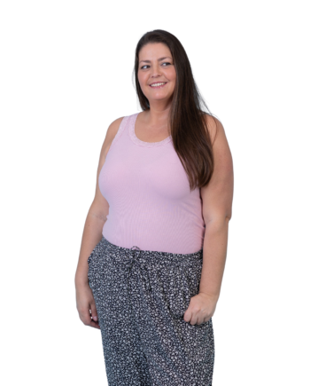 Steenholt Roselina Dame Top Plus Size Bleached Mauve 46