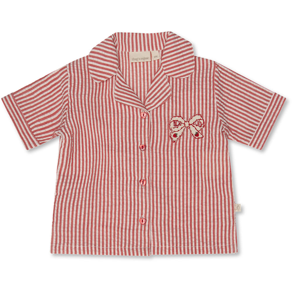 That Apos   Mine Ino Skjorte Red Stripe 86cm 18m
