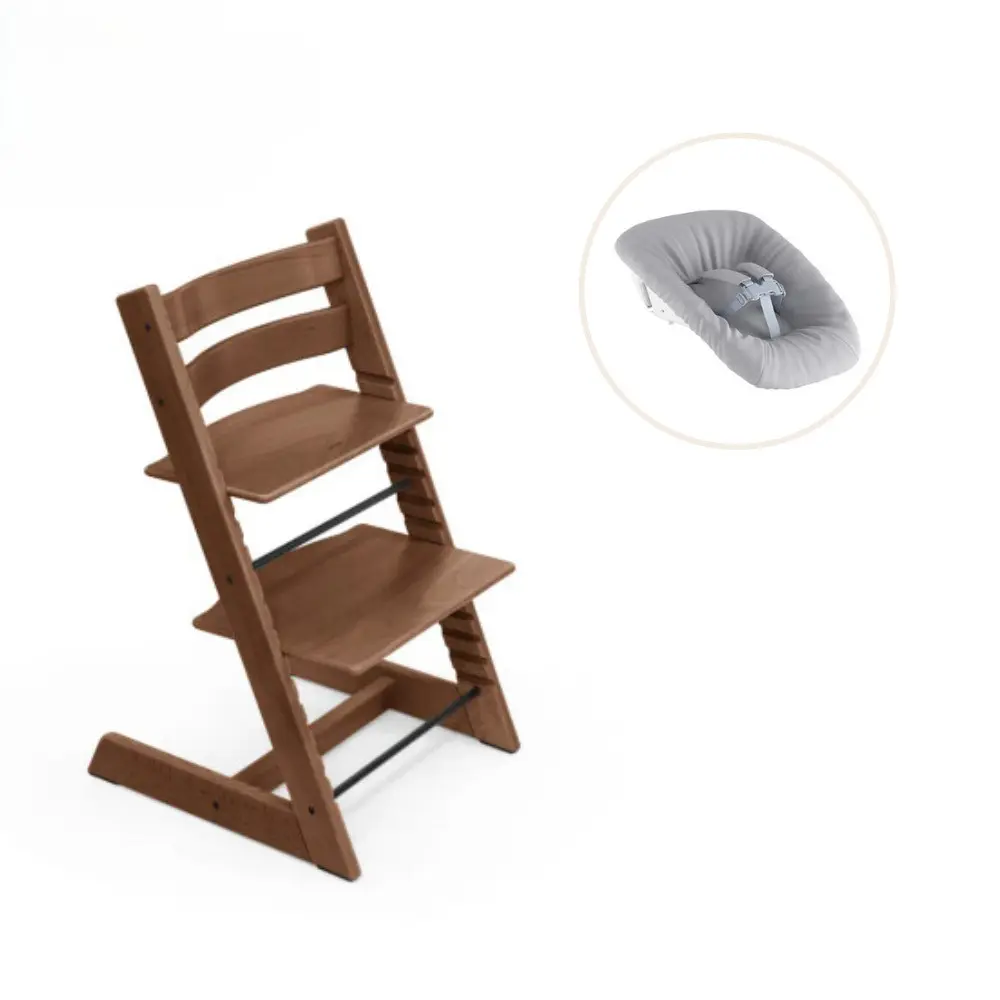 Højstol Bøg Inkl Newborn Sæt Warm Brown