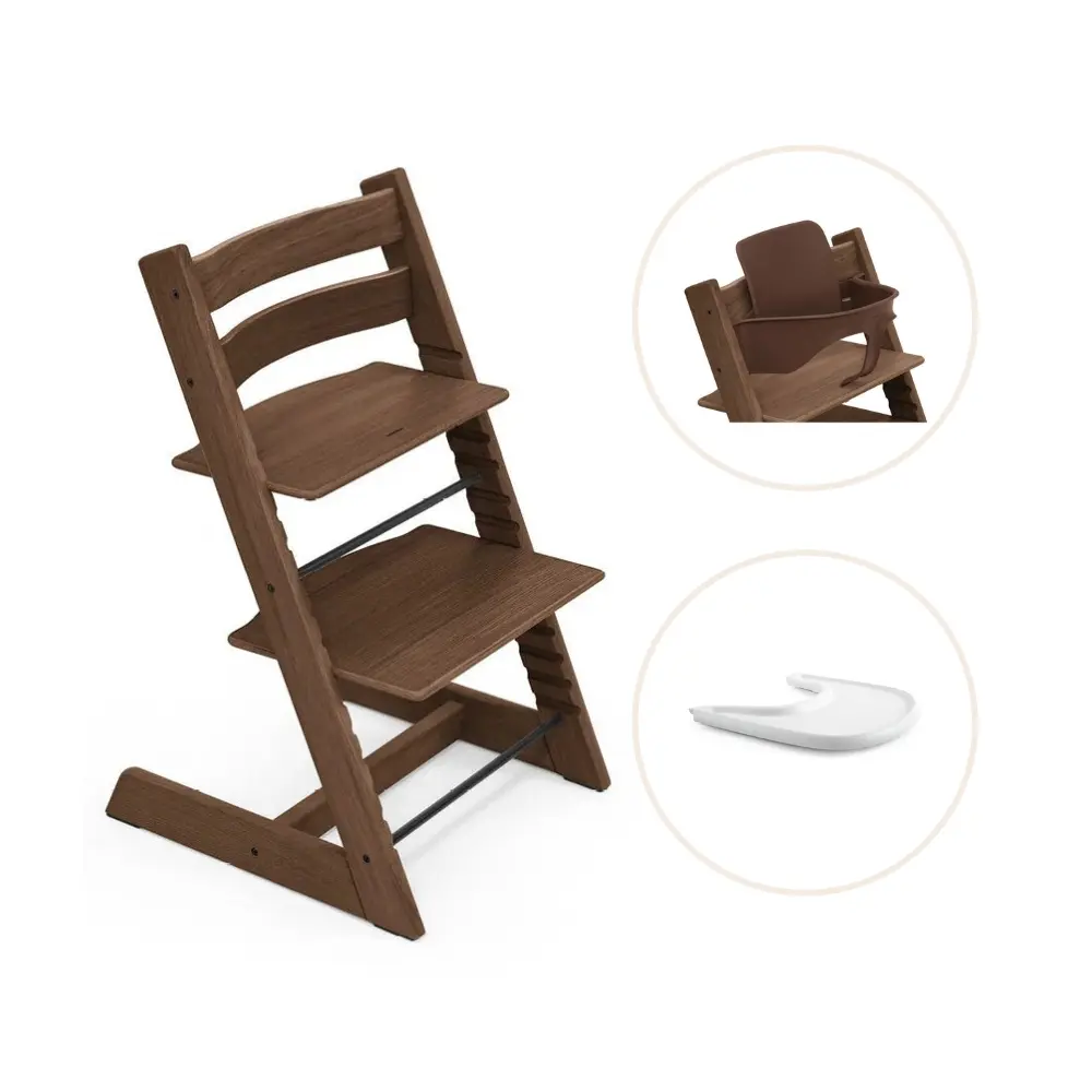 Tripp Trapp Højstol Eg Inkl Babysæt Og Tray Warm Brown