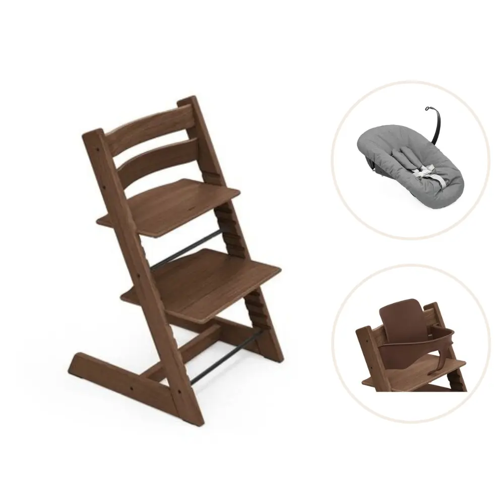 Tripp Trapp Højstol Eg Inkl Newborn Sæt Og Babysæt Warm Brown