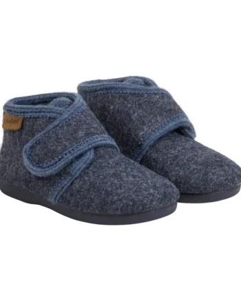 Uldhjemmesko Velcro Navy Melange 21