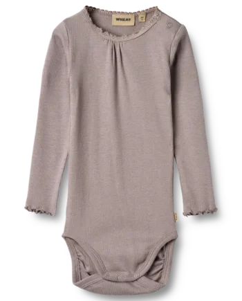 Wheat Lotta Rib Langærmet Body Dusty Purple 12 Mdr