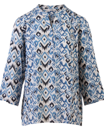 Zbyz Dame Bluse Plus Size Blue Combi 50 52