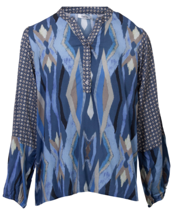 Zbyz Dame Bluse Plus Size Blue Combi 54 56