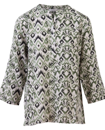 Zbyz Dame Bluse Plus Size Green Combi 42 44