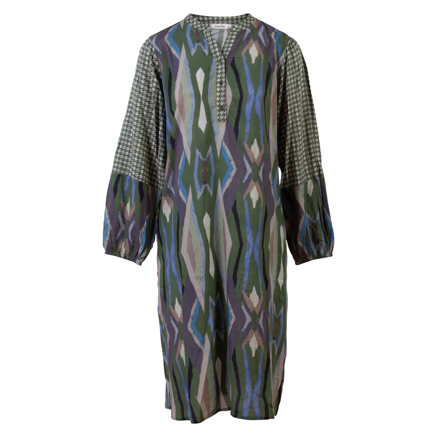 Zbyz Dame Kjole Plus Size Khaki Combi 42 44