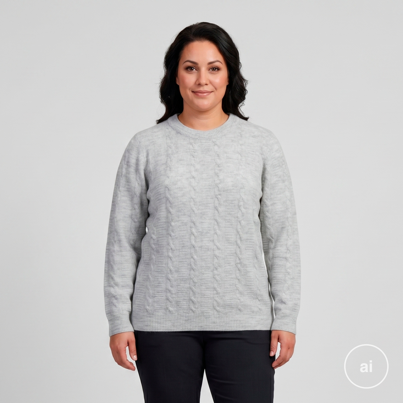 Steenholt Dame Striktrøje Grey Melange 44