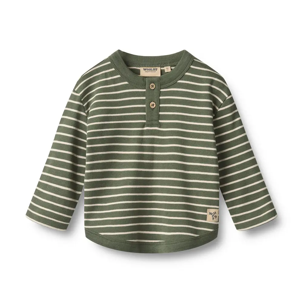 Wheat Osvald Trøje Dark Green Stripe 92